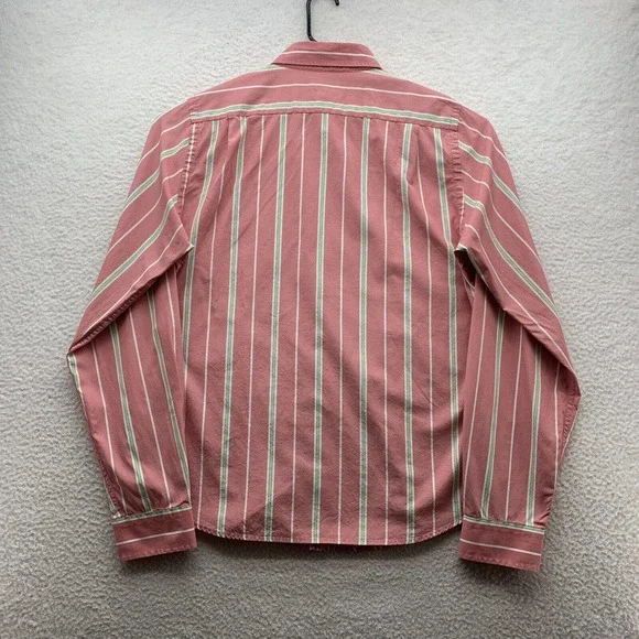 American Eagle Button Up Shirt Mens XL X-Large‎ Muscle Fit Preppy Striped Retro - Picture 6 of 13